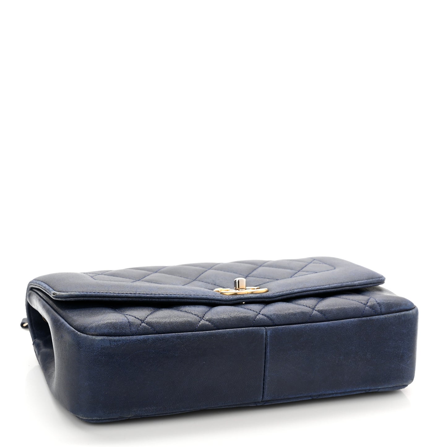 Lambskin Quilted Small Single Flap Blue
