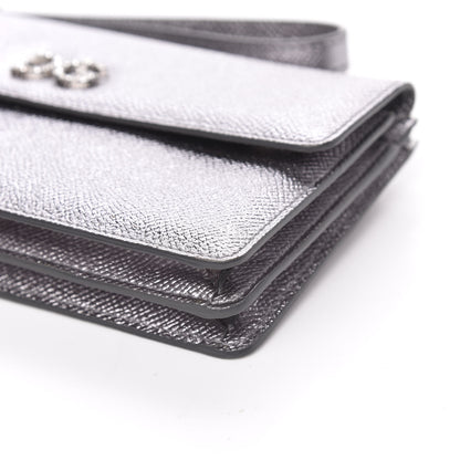 Dolce & Gabbana Metallic Dauphine Embellished Logo Chain Pouch Argento 8 of 10
