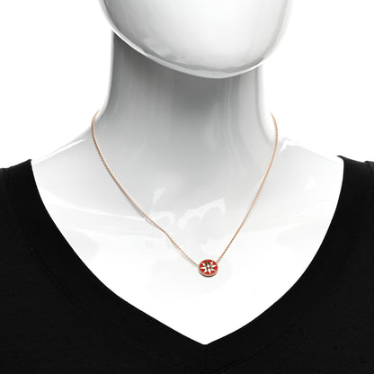 Christian Dior 18K Rose Gold Diamond Resin Rose Des Vents Necklace Red 2 of 4