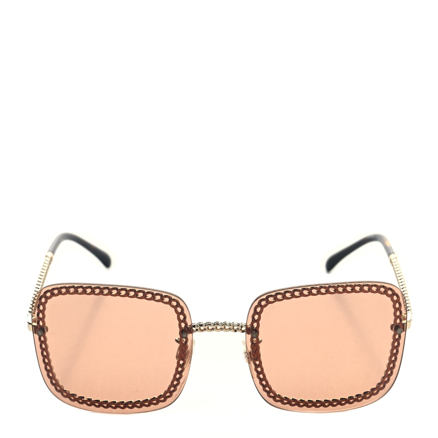 Chanel Metal Removable Chain Square Sunglasses 4244 Light Brown 2 of 6