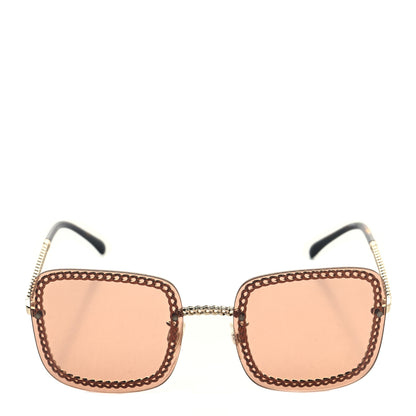 Chanel Metal Removable Chain Square Sunglasses 4244 Light Brown 2 of 6