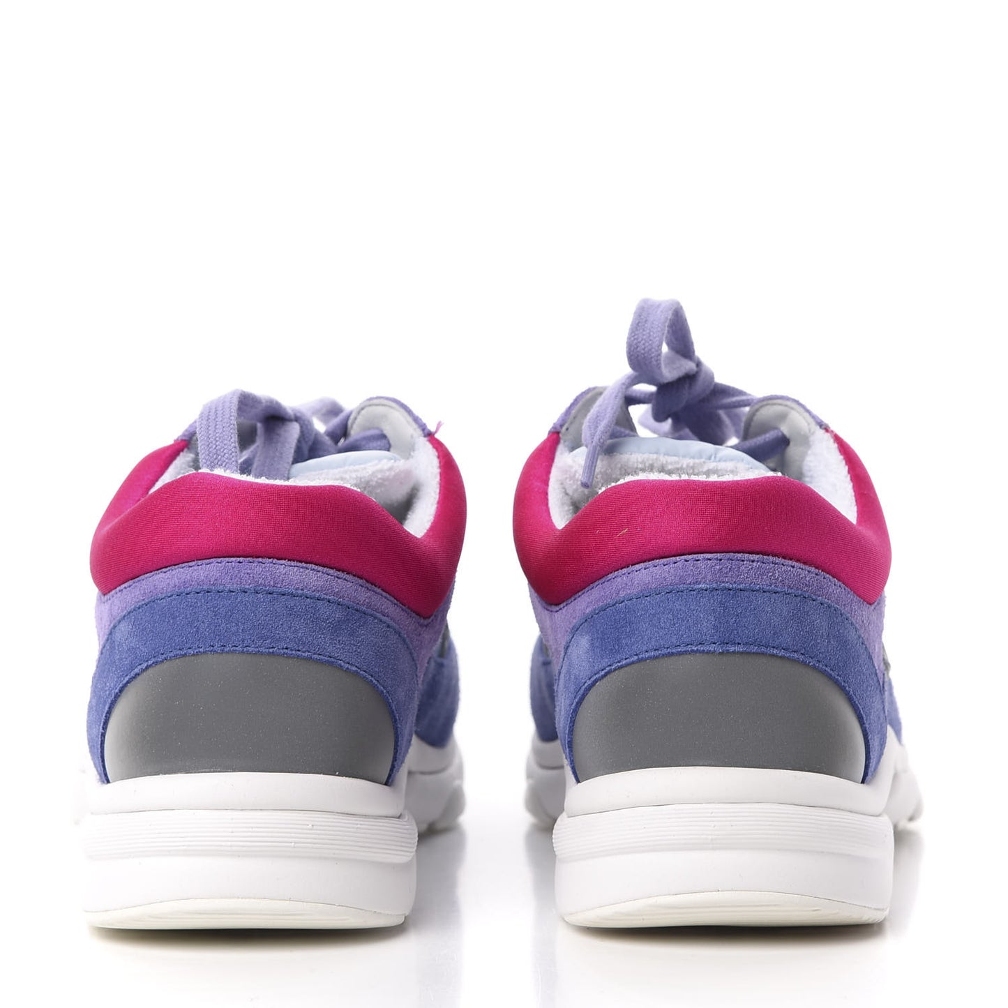 Nylon Calfskin Suede CC Womens Sneakers 37 Light Blue