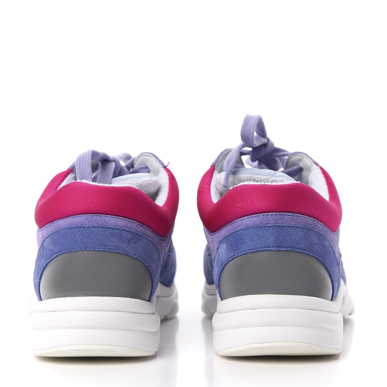Chanel Nylon Calfskin Suede CC Womens Sneakers 37 Light Blue 7 of 10