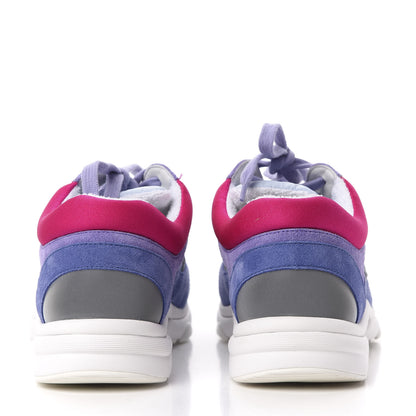 Chanel Nylon Calfskin Suede CC Womens Sneakers 37 Light Blue 7 of 10