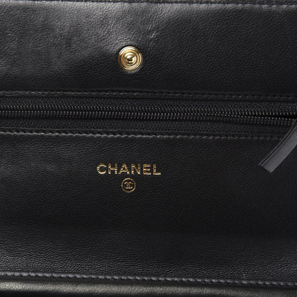 Chanel Lambskin Quilted Wallet On Chain WOC Black 6 of 12