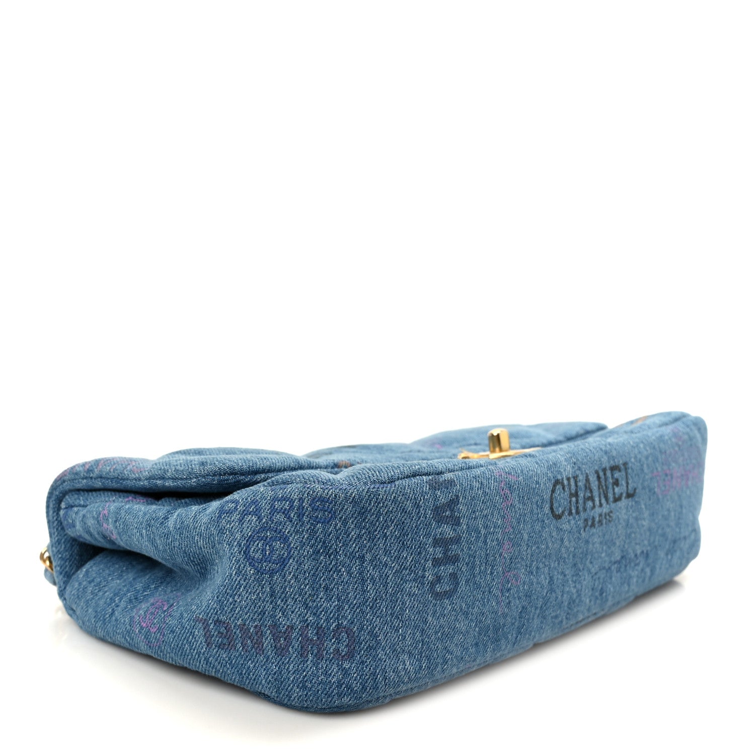 Chanel Denim Quilted Denim Large Mood Flap Blue Multicolor 4 of 11