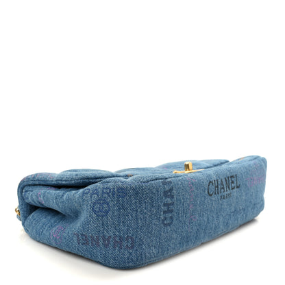 Chanel Denim Quilted Denim Large Mood Flap Blue Multicolor 4 of 11