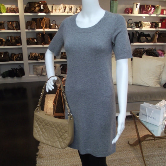 Caviar Quilted Hobo Beige