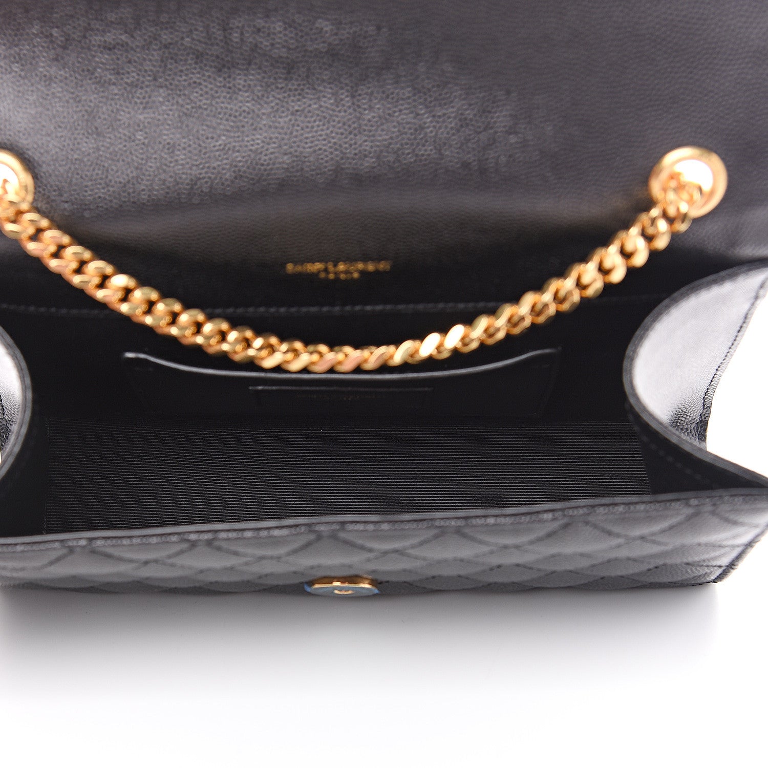 Saint Laurent Grain De Poudre Textured Mixed Matelasse Triquilt Small Monogram Satchel Black 4 of 10