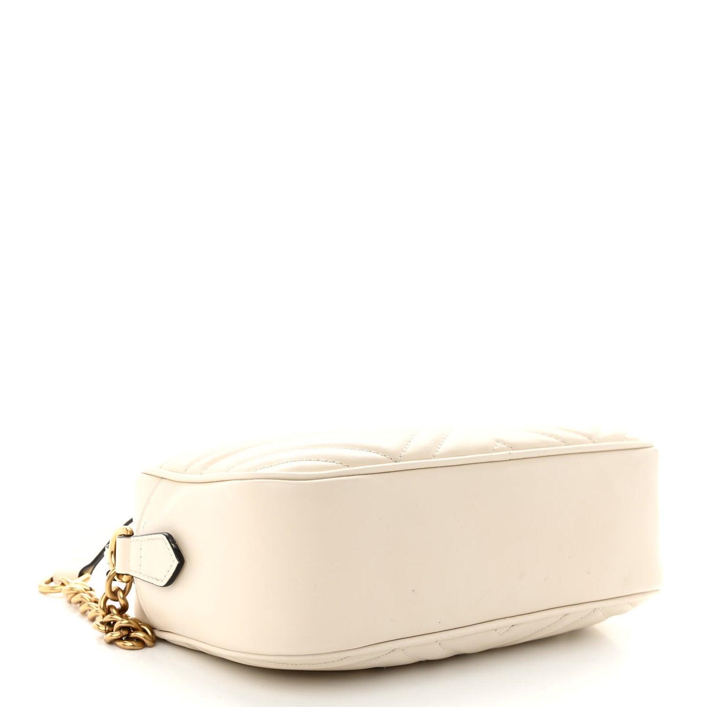 Calfskin Matelasse Small GG Marmont Chain Shoulder Bag White