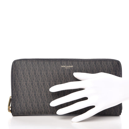 Saint Laurent Toile Monogram Long Zip Around Wallet Black 2 of 10