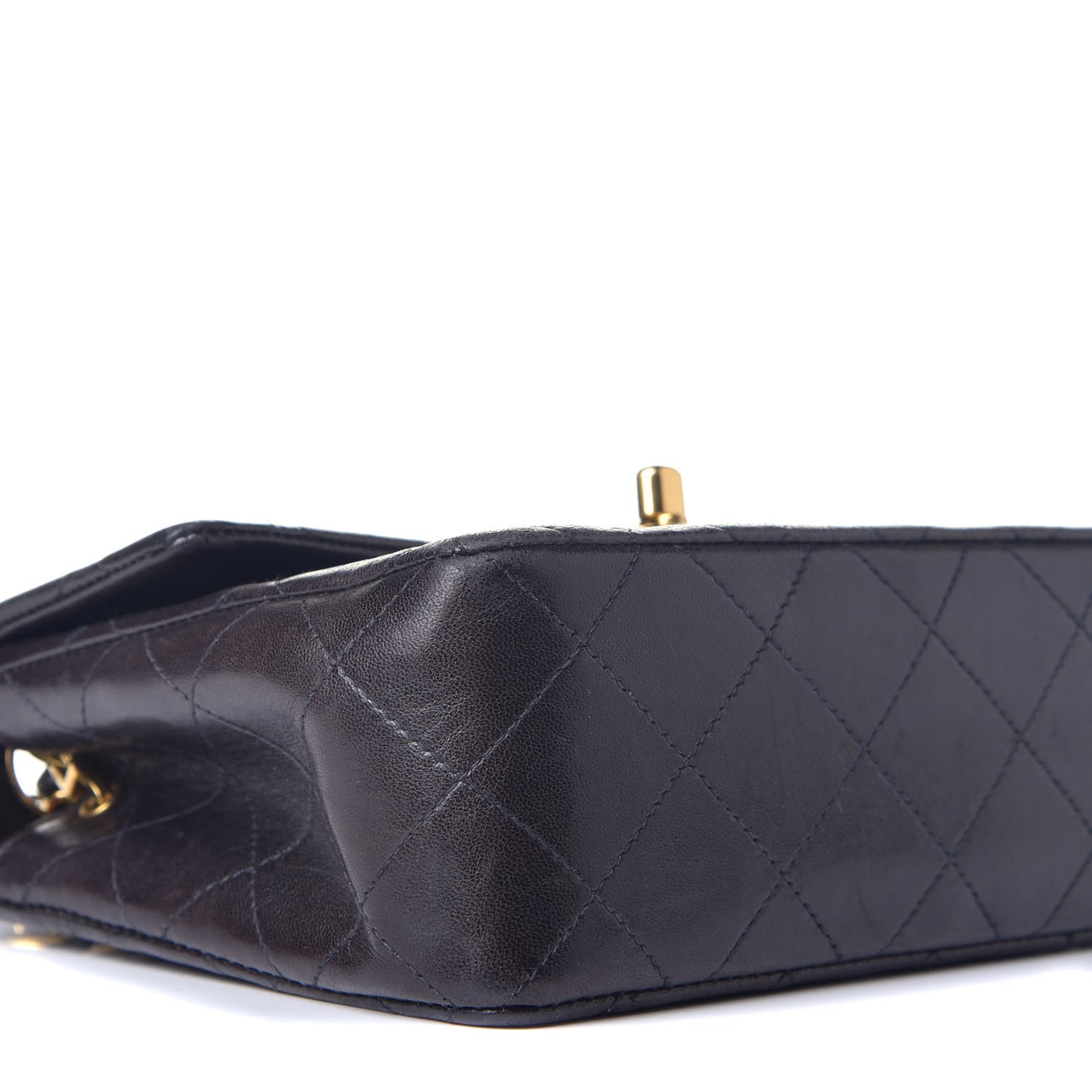 Lambskin Quilted Mini Square Flap Black