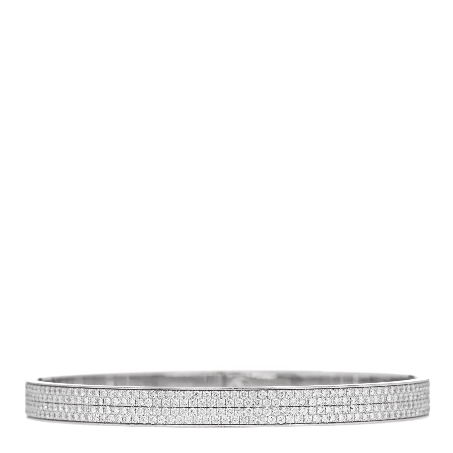 Hermes 18K White Gold Diamond Kelly Full Pave Bracelet SH 2 of 4