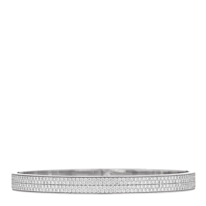 Hermes 18K White Gold Diamond Kelly Full Pave Bracelet SH 2 of 4