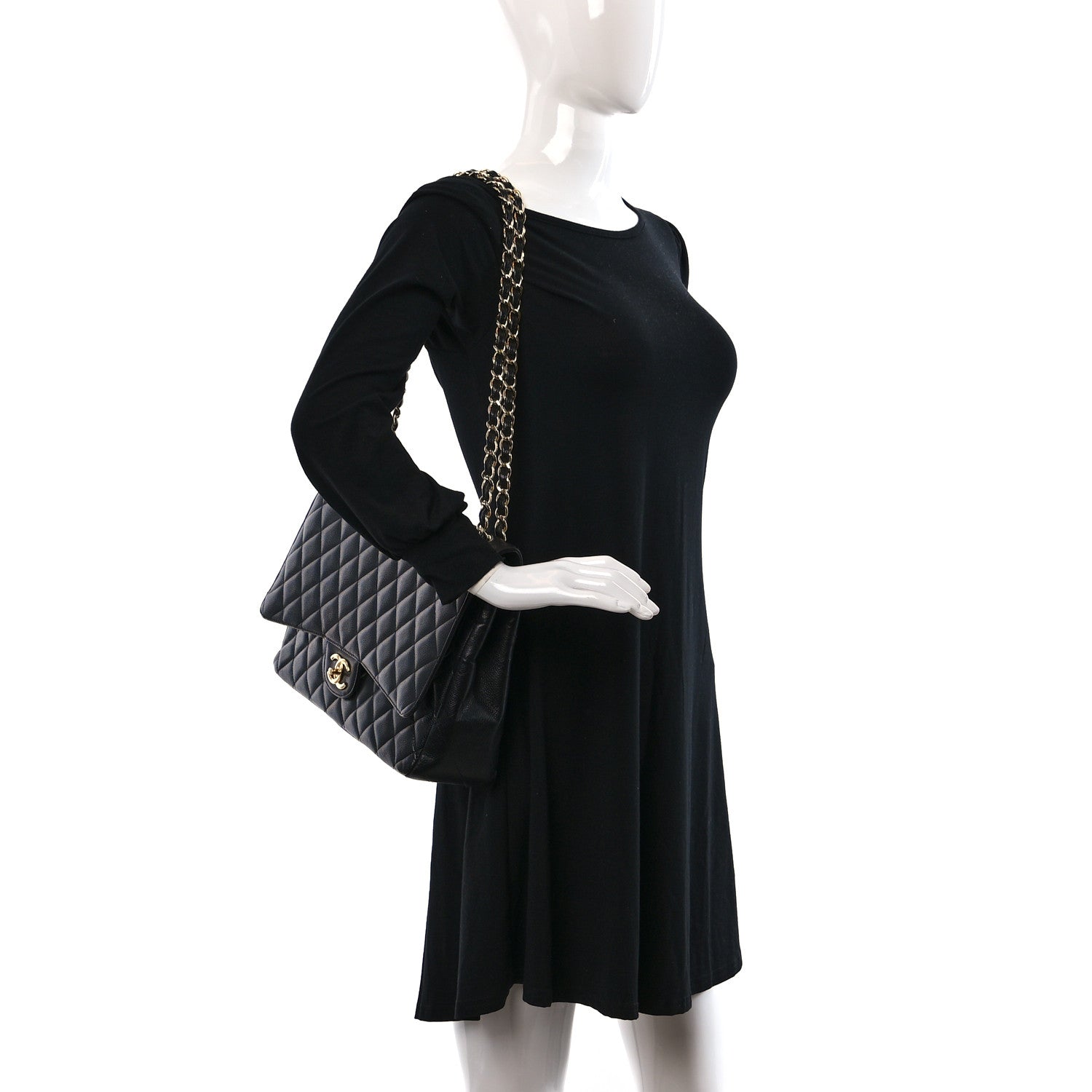 Chanel Caviar Quilted Maxi Double Flap Black 2 of 9