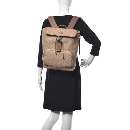 Gucci GG Supreme Monogram Medium Single Buckle Rucksack Backpack Beige 2 of 26