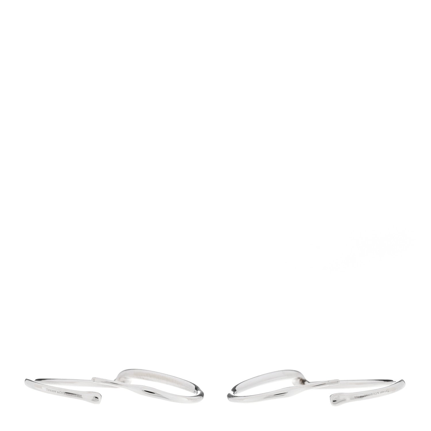 Tiffany Sterling Silver Small Elsa Peretti Open Heart Hoop Earrings 3 of 5