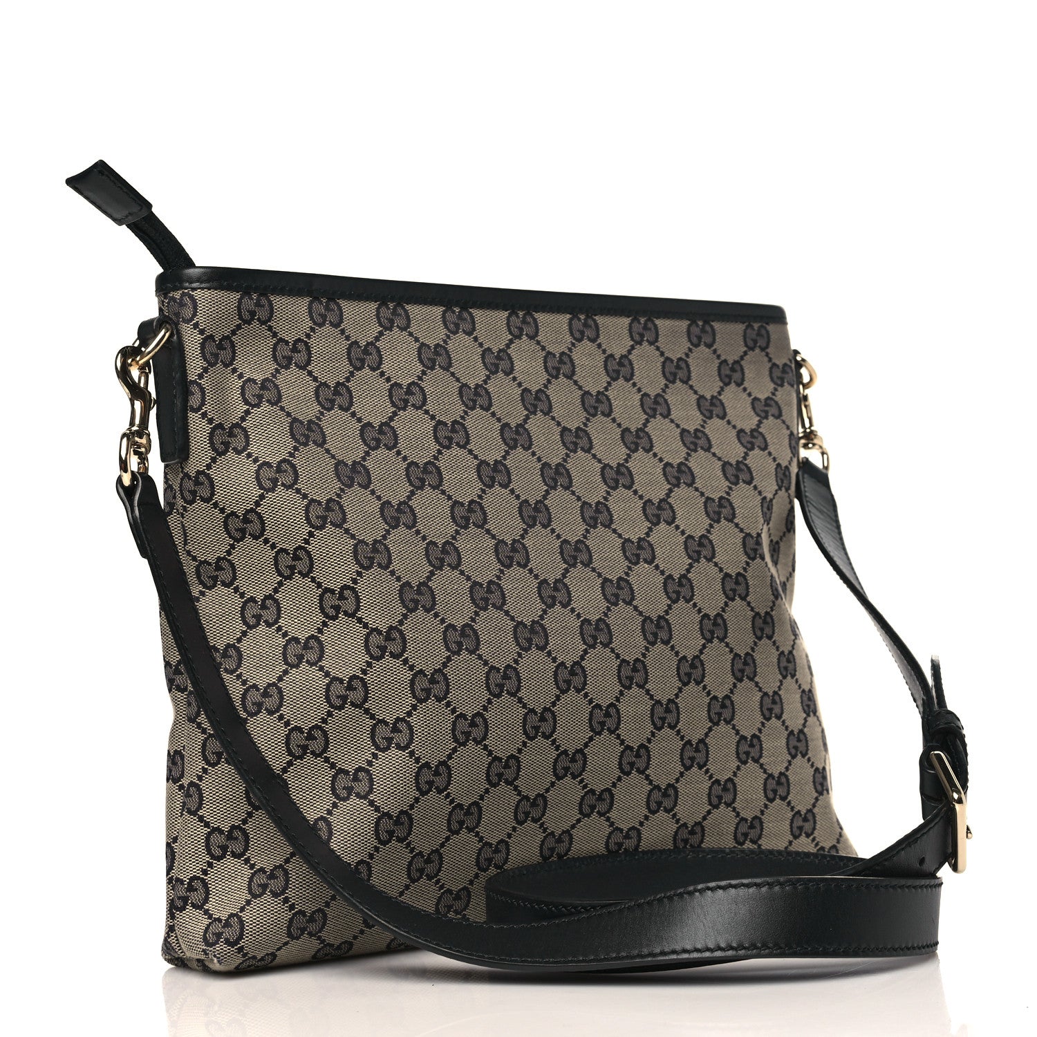 Gucci GG Supreme Monogram Web Flat Messenger Bag Navy 3 of 9