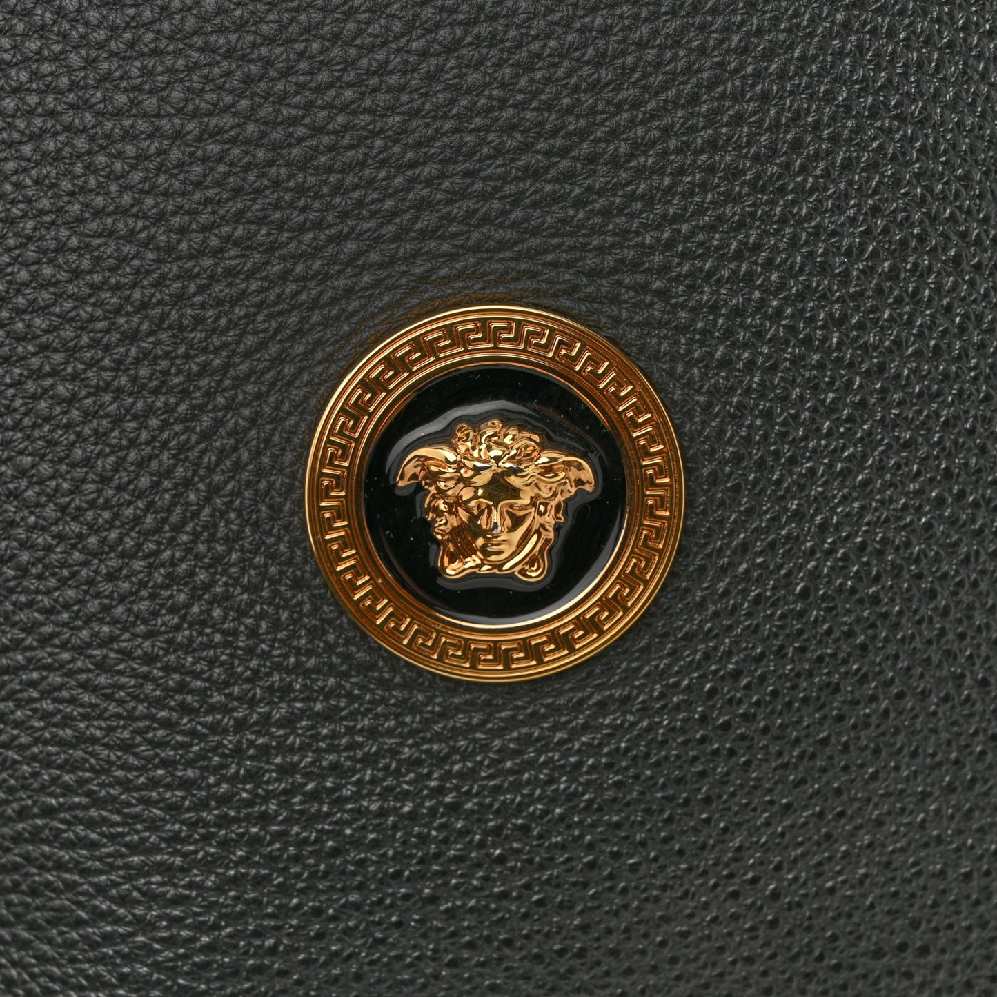 Grained Calfskin La Medusa Convertible Tote Bag Black