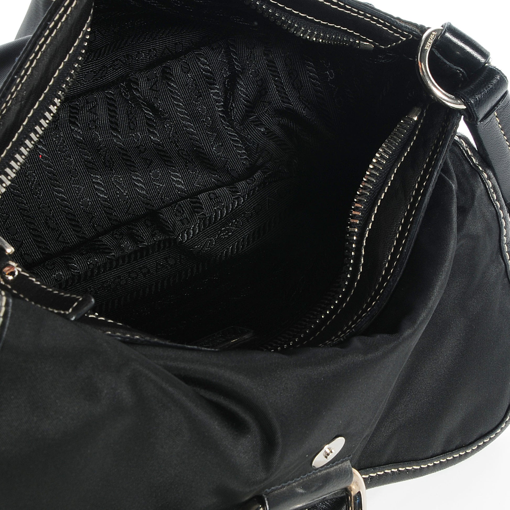 Prada Tessuto Nylon Tassel Shoulder Bag Nero Black 5 of 8