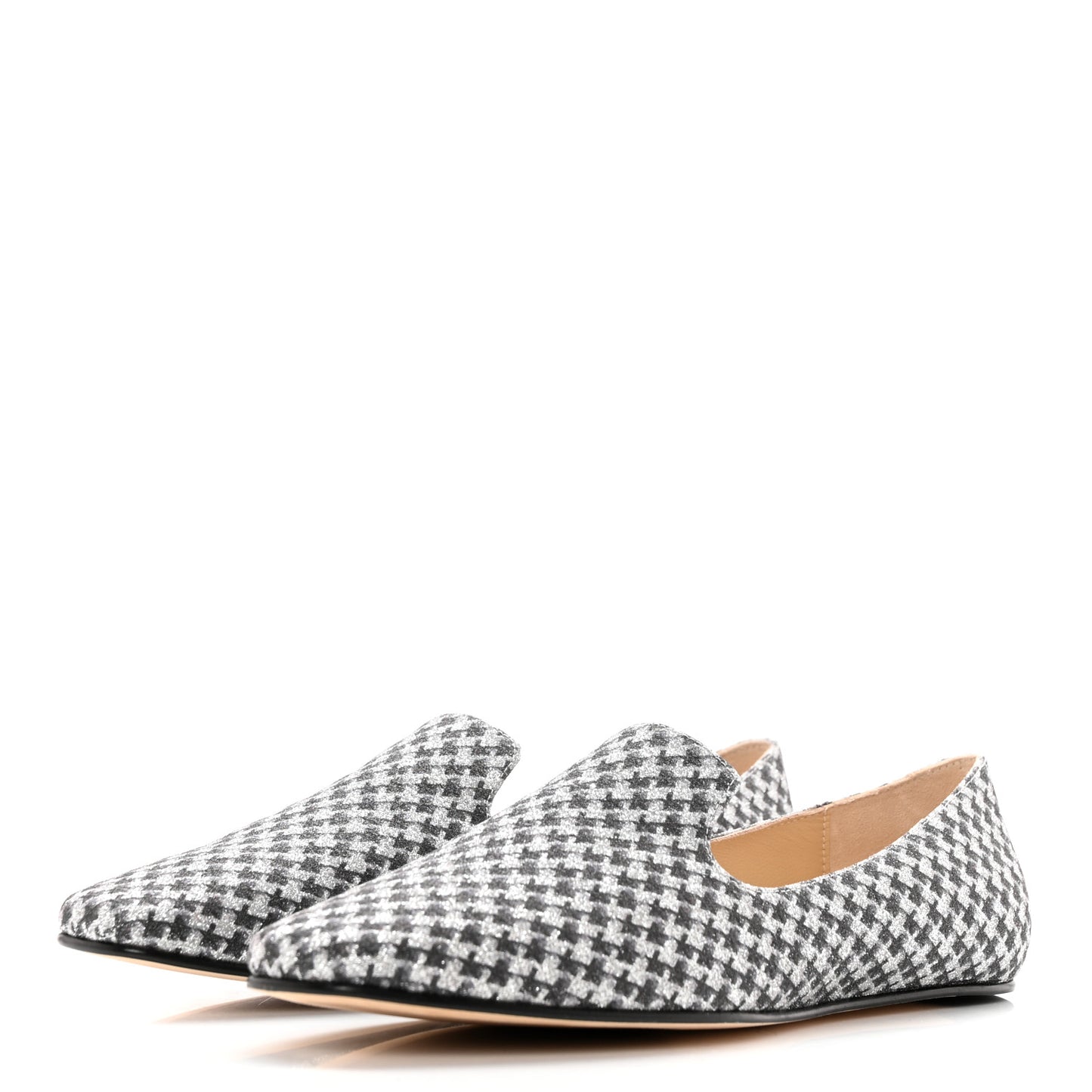 Glitter Houndstooth Wheel Weekend Slipper 38 Black Silver