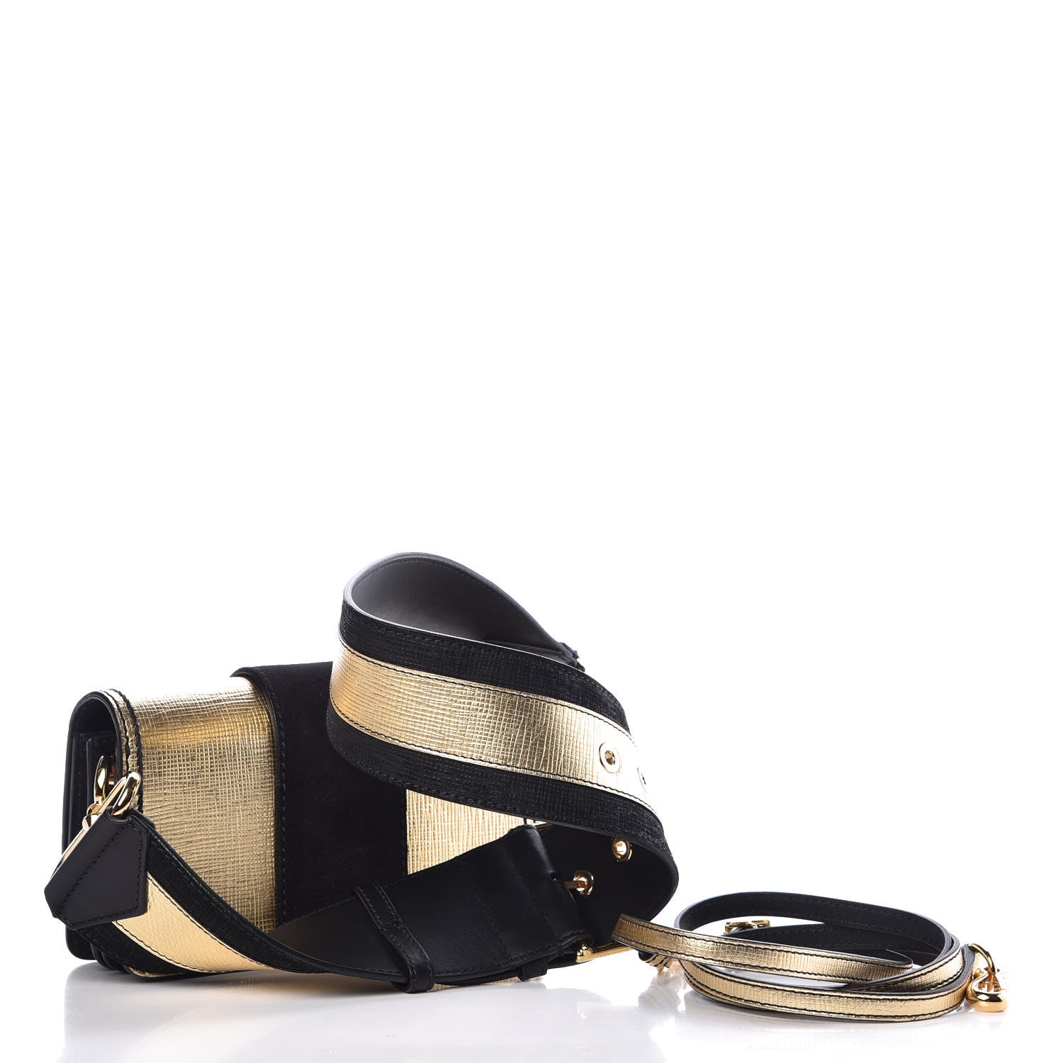 Burberry Metallic Calfskin Small Madison Buckle Bag Gold 3 of 10