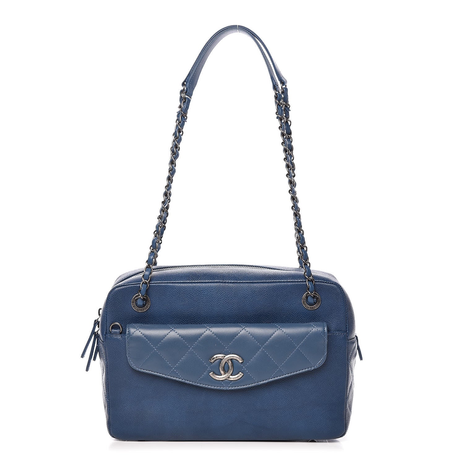 Chanel Caviar Lambskin Quilted Coco Break Camera Case Navy Blue 1 of 10