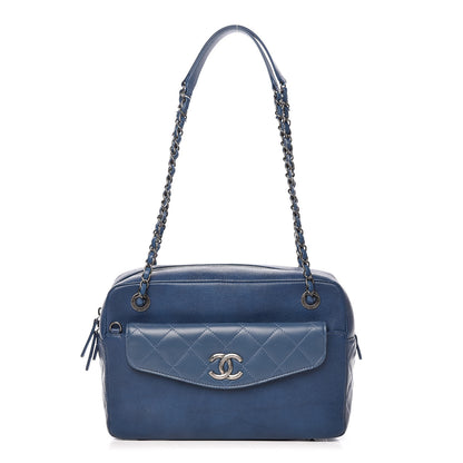 Chanel Caviar Lambskin Quilted Coco Break Camera Case Navy Blue 1 of 10