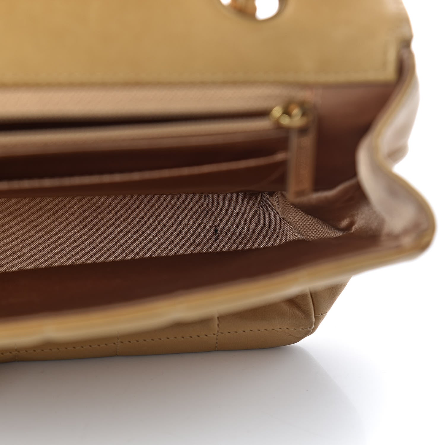 Chanel Lambskin Quilted Medium Chocolate Bar Flap Beige 13 of 17