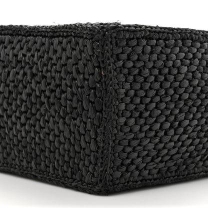 Loewe Raffia Small Paula's Ibiza Logo Tote Black White 8 of 10