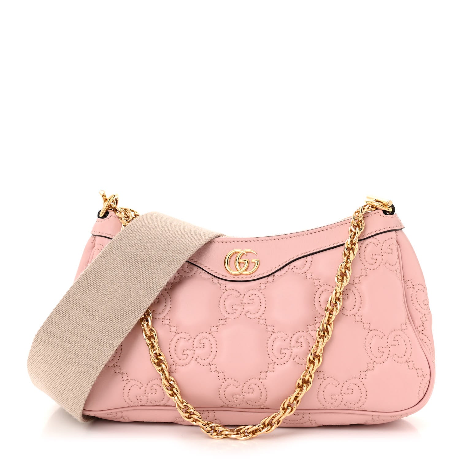 Gucci Calfskin GG Matelasse Chain Handbag Perfect Pink Natural 1 of 11