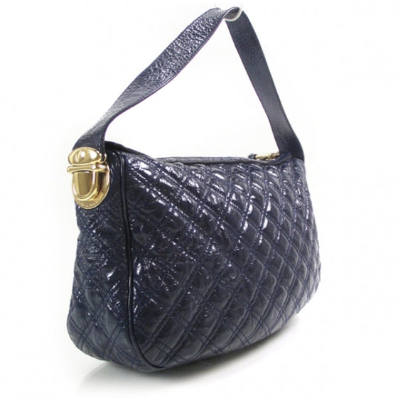 Patent Quilted Ursula Hobo Midnight