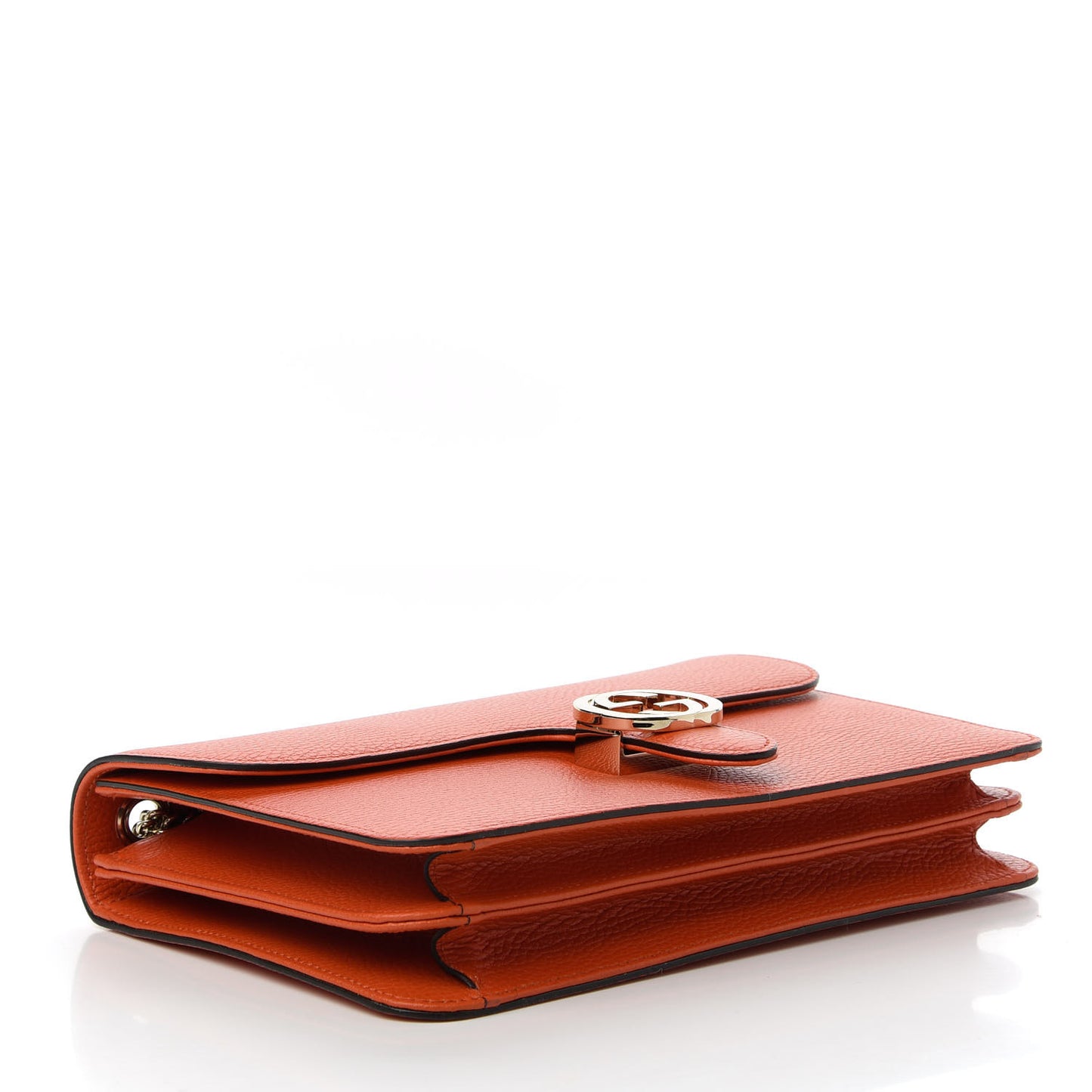 Dollar Calfskin Interlocking G Shoulder Bag Sun Orange