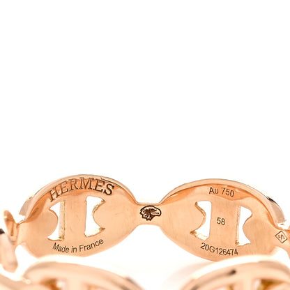 Hermes 18K Rose Gold PM Chaine d'Ancre Enchainee Ring 58 8.25 7 of 9