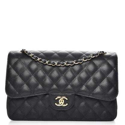 Chanel Caviar Quilted Jumbo Double Flap Black 1 of 8