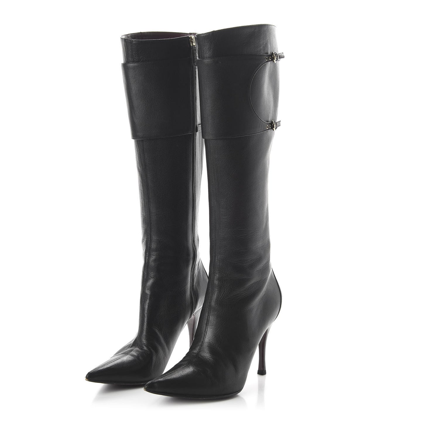 Calfskin Knee High Boots 8 Black