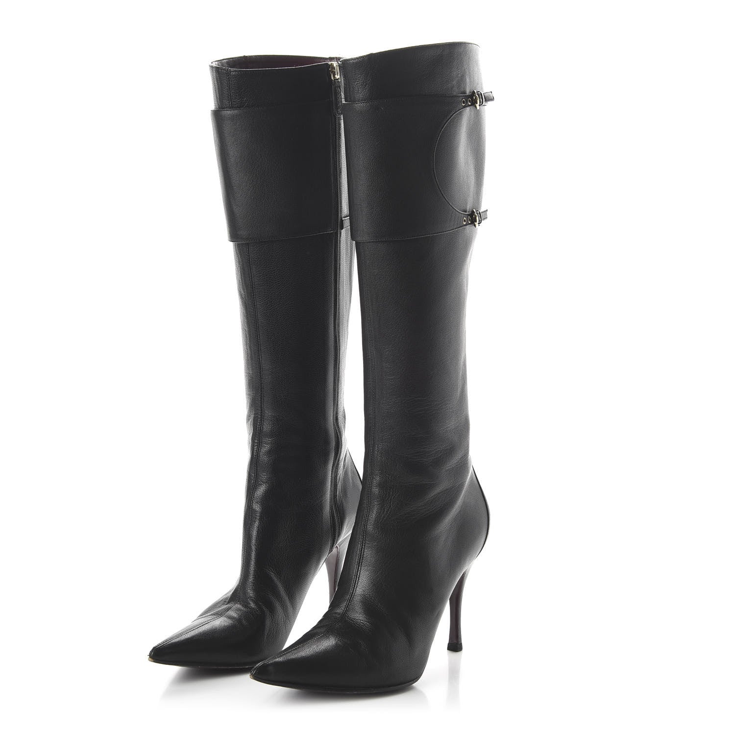 Gucci Calfskin Knee High Boots 8 Black 3 of 9