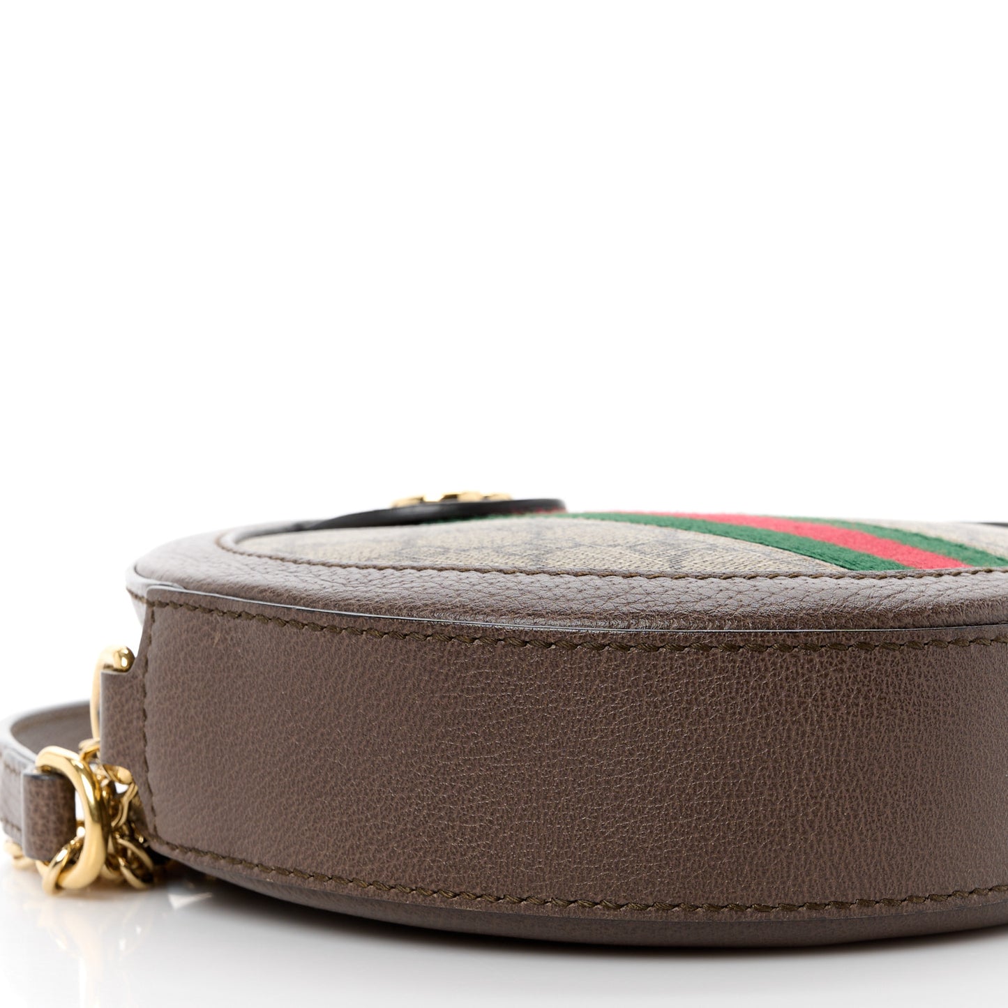 GG Supreme Monogram Web Mini Ophidia Round Shoulder Bag Brown