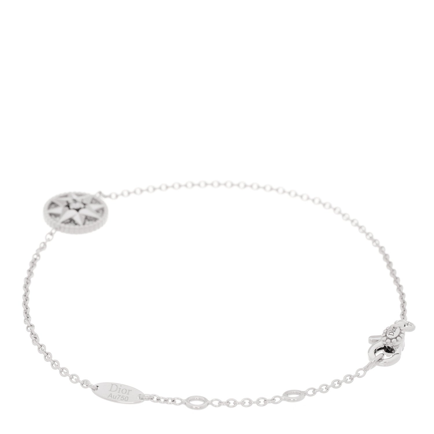 Christian Dior 18K White Gold Pave Diamond Rose Des Vents Bracelet 3 of 6