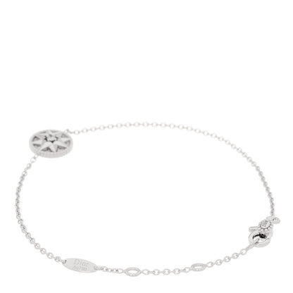 Christian Dior 18K White Gold Pave Diamond Rose Des Vents Bracelet 3 of 6
