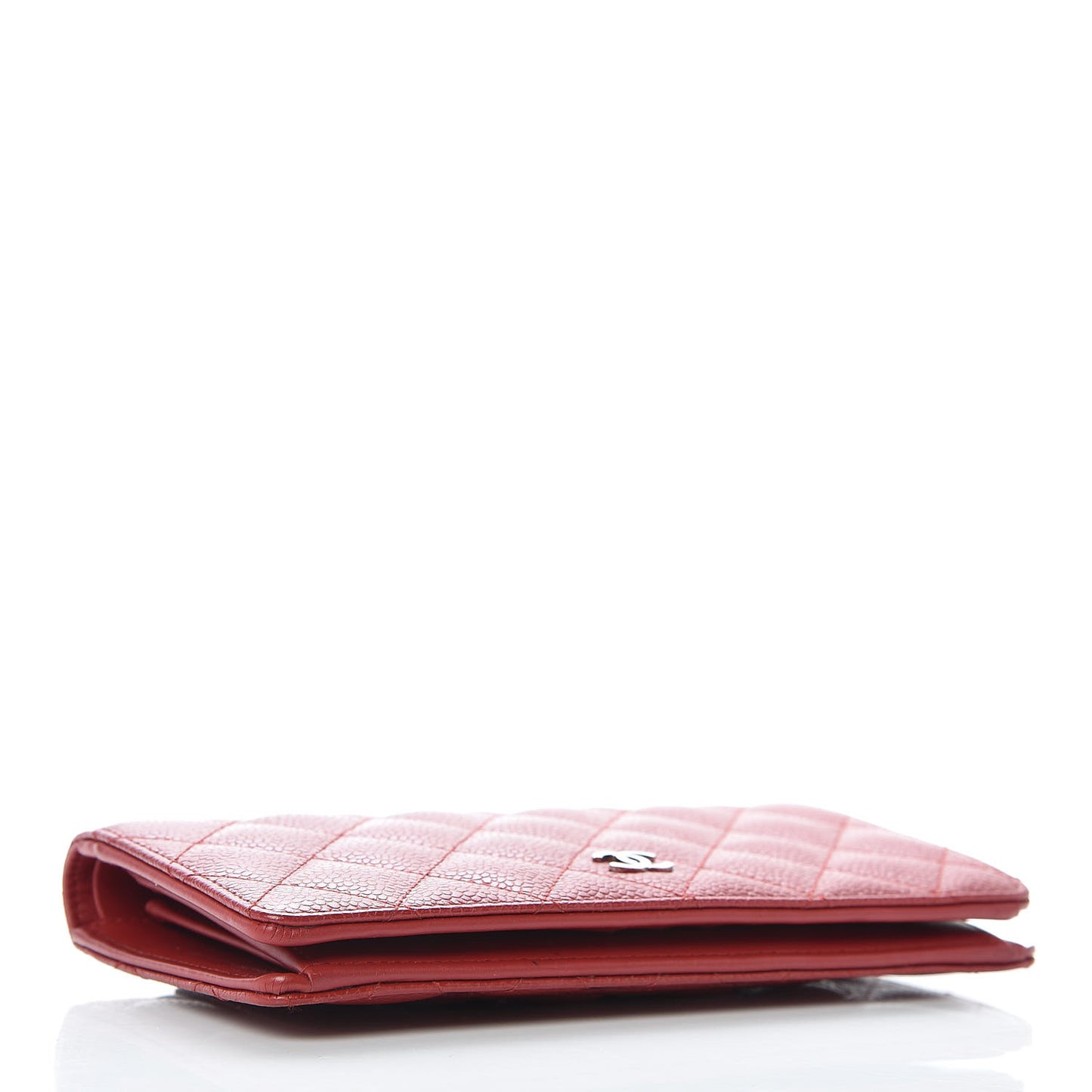 Caviar Quilted Yen Wallet Dark Red