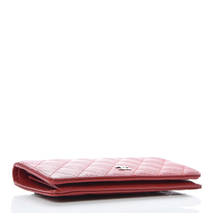 Chanel Caviar Quilted Yen Wallet Dark Red 4 of 8