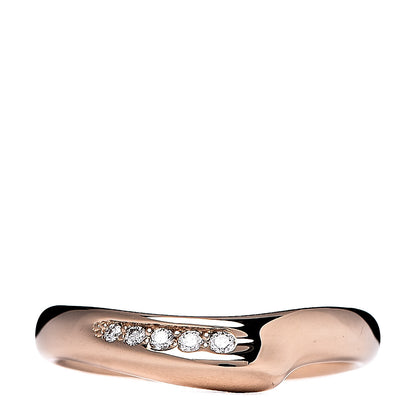 Tiffany 18K Rose Gold Diamond Elsa Peretti Open Heart Band Ring 50 5.25 1 of 4
