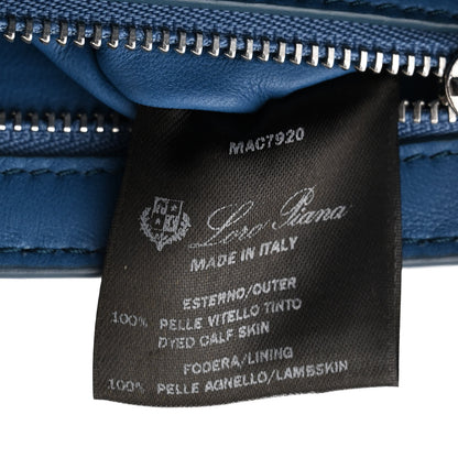 Loro Piana Calfskin Artemis Shoulder Bag Blue 7 of 10