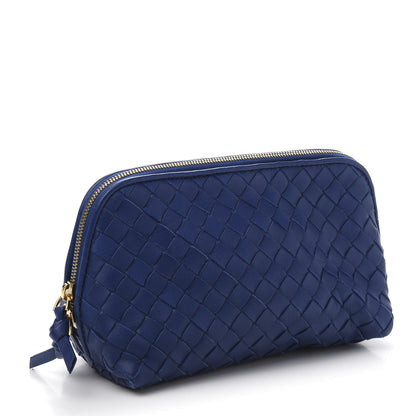 Bottega Veneta Nappa Intrecciato Cosmetic Pouch Royal Blue 3 of 10