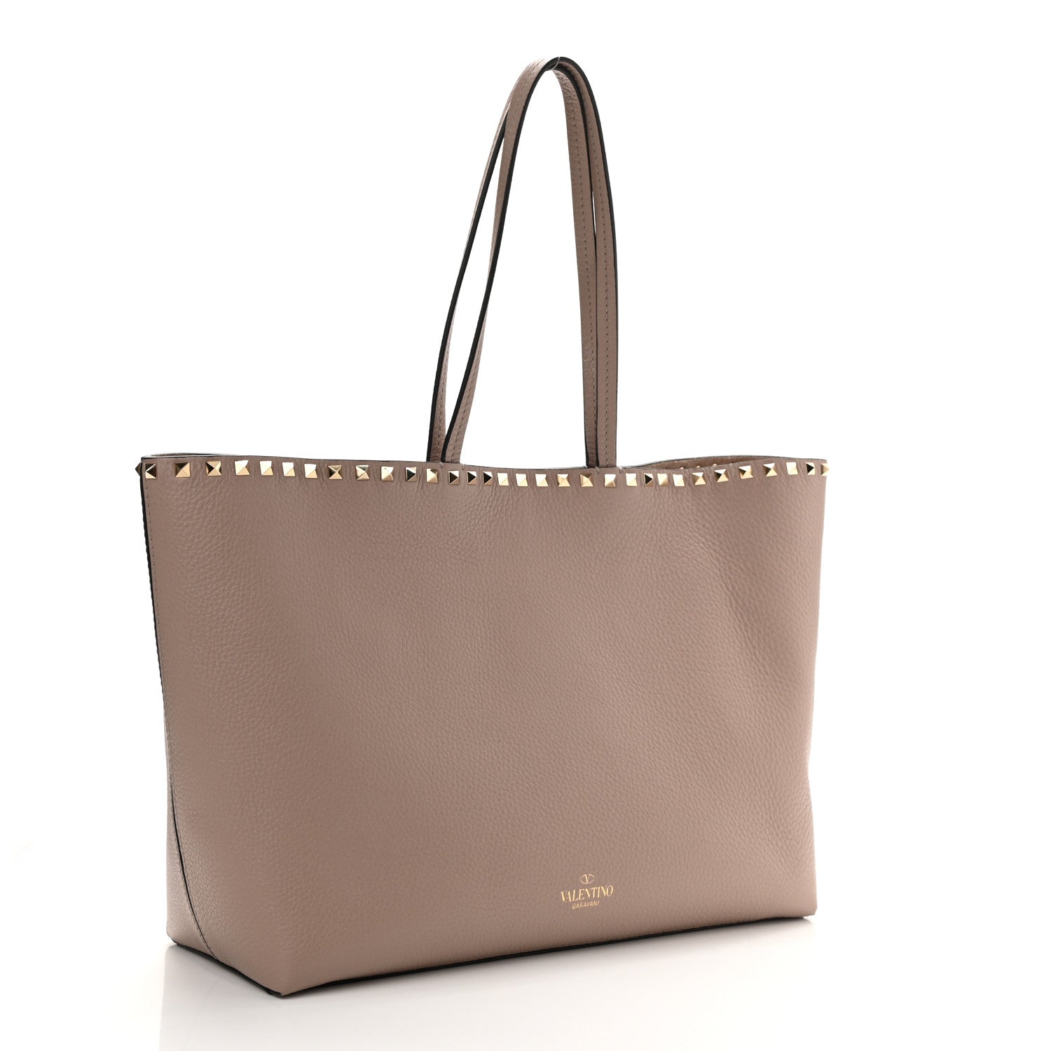 Valentino Garavani Grained Calfskin Rockstud Shoulder Tote Poudre 2 of 7