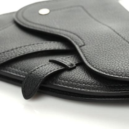 Christian Dior X KAWS Grained Calfskin Saddle Wristlet Black 6 of 9