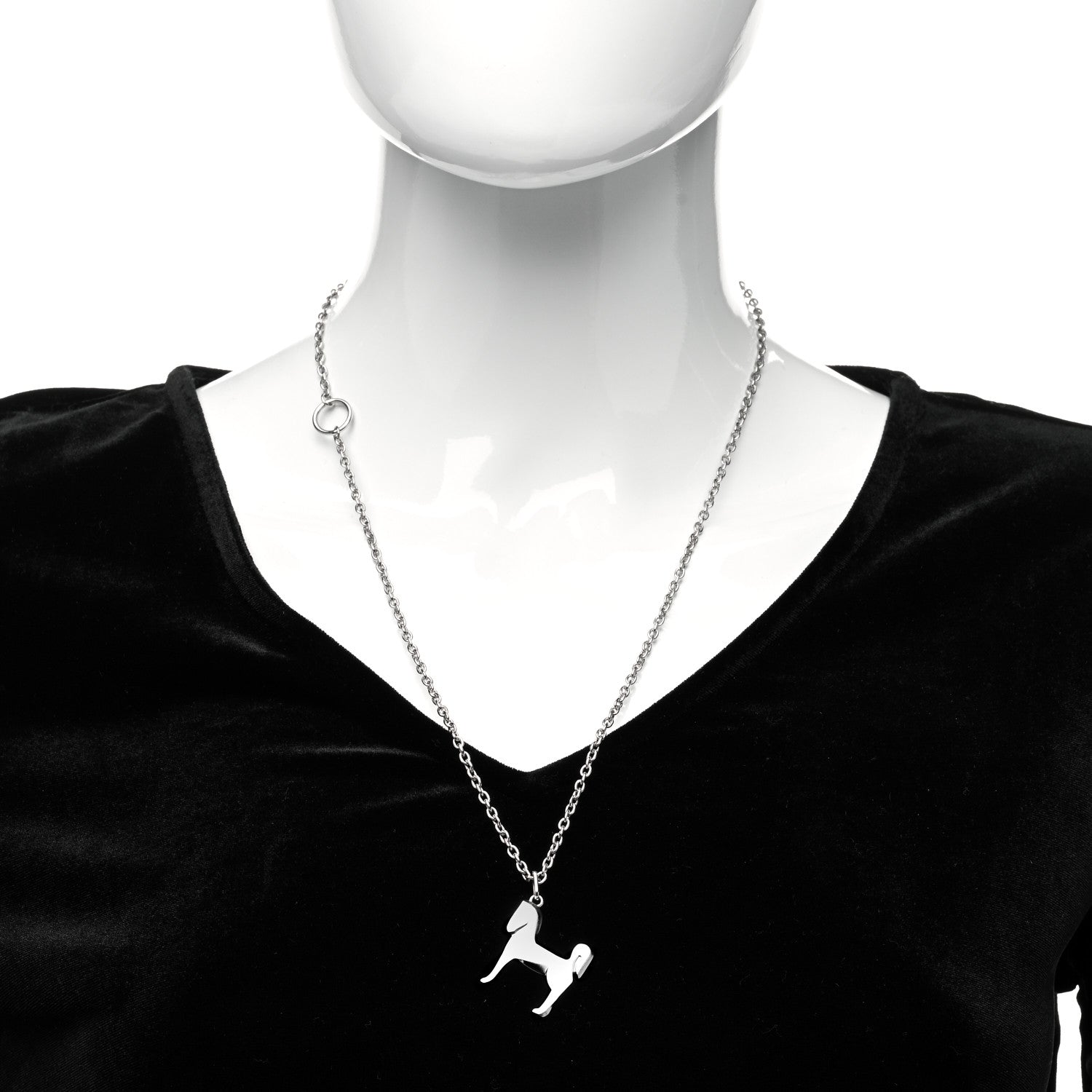 Hermes Palladium Panache Pendant Necklace 2 of 5