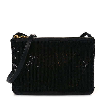 Celine Sequin Small Trio Crossbody Bag Black 1 of 9