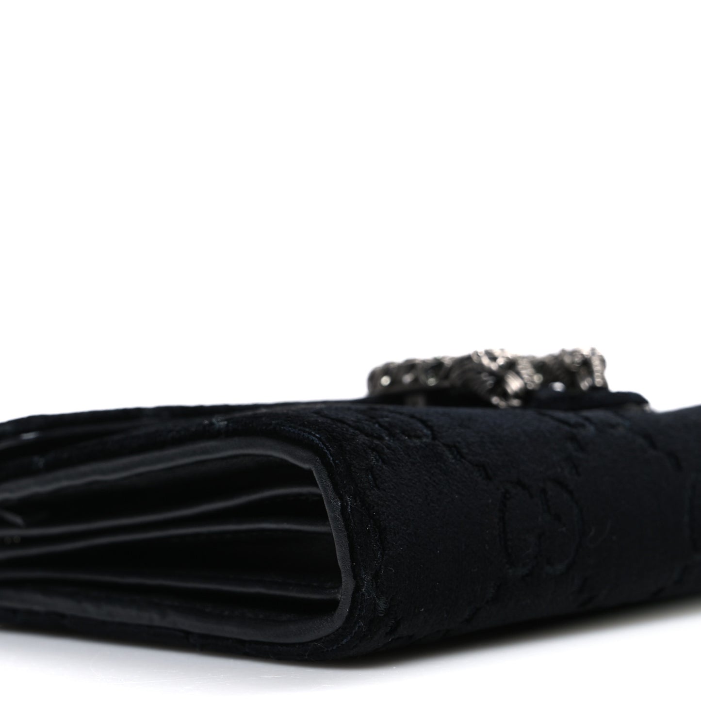 Velvet GG Monogram Mini Dionysus Chain Wallet Black